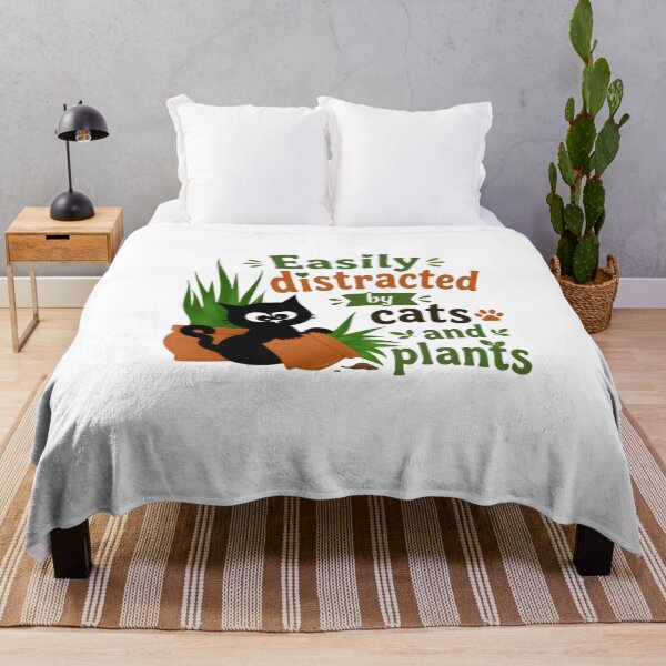 Item preview, Easily Distracted By Cats And Plants Cat Lover Plant Parent Gardener designed and sold by JonesFlora2025.