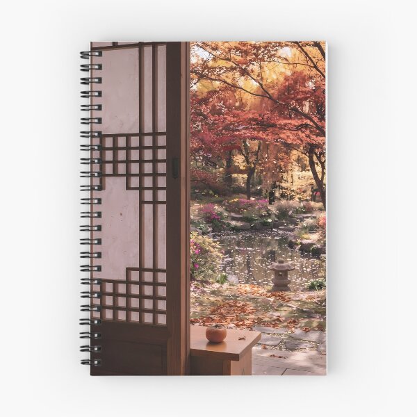 Item preview, Cozy Autumn Hanok Garden View with Warm Fall Colors designed and sold by SOOstudio73.