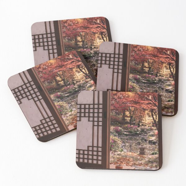 Item preview, Cozy Autumn Hanok Garden View with Warm Fall Colors designed and sold by SOOstudio73.