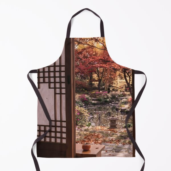 Item preview, Cozy Autumn Hanok Garden View with Warm Fall Colors designed and sold by SOOstudio73.
