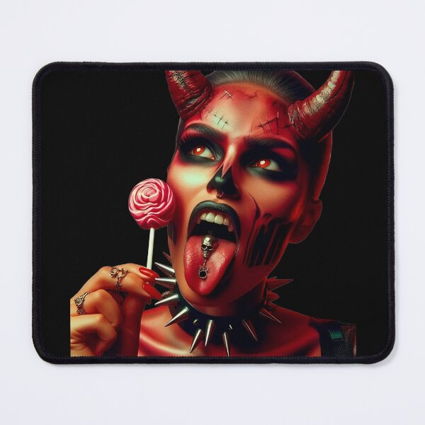 Item preview, Red Demon Skull Licking Lollipop designed and sold by Voodoo Store Paranormal Collections.