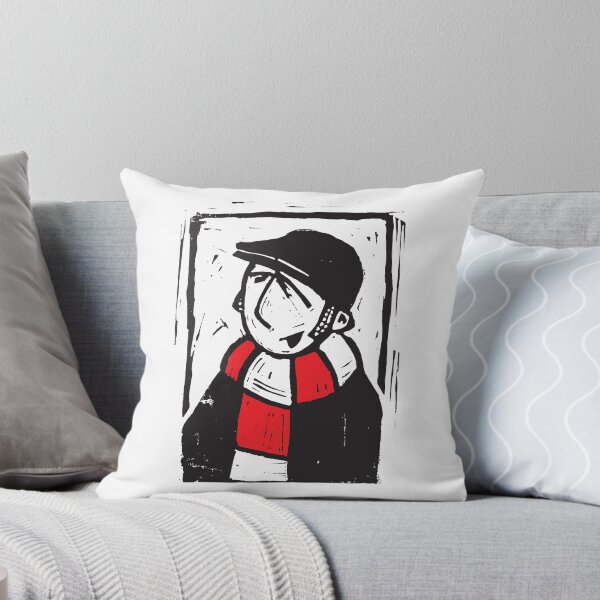 Item preview, Classic Football Fan Illustration | Retro Terrace Supporter | Red & White Scarf - Lino designed and sold by GWARTGB.