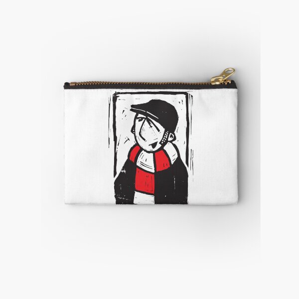 Item preview, Classic Football Fan Illustration | Retro Terrace Supporter | Red & White Scarf - Lino designed and sold by GWARTGB.