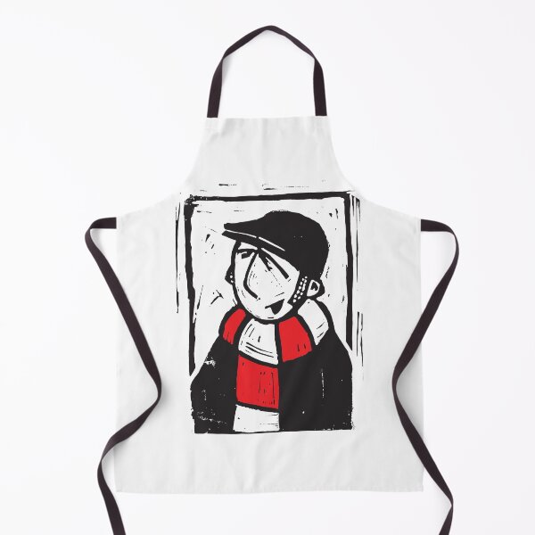 Item preview, Classic Football Fan Illustration | Retro Terrace Supporter | Red & White Scarf - Lino designed and sold by GWARTGB.