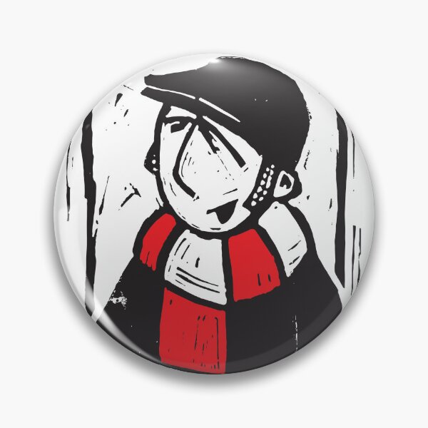 Item preview, Classic Football Fan Illustration | Retro Terrace Supporter | Red & White Scarf - Lino designed and sold by GWARTGB.