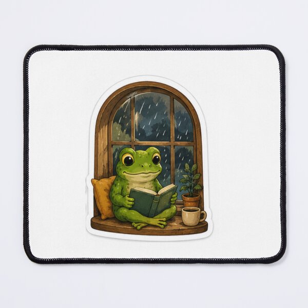 Item preview, Rainy Day Reading Frog Sticker designed and sold by AtlasPixel.