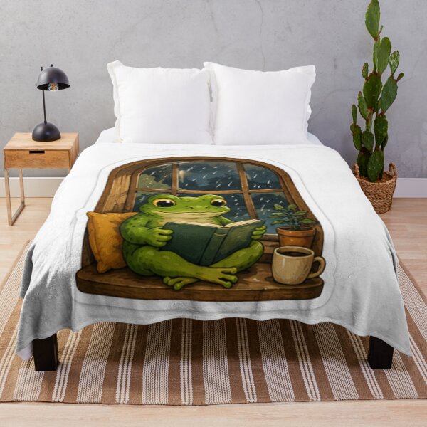Item preview, Rainy Day Reading Frog Sticker designed and sold by AtlasPixel.