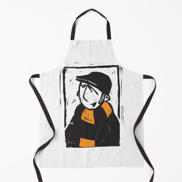 Item preview, Classic Football Fan Illustration | Retro Terrace Supporter | Black & Yellow Scarf - Lino designed and sold by GWARTGB.