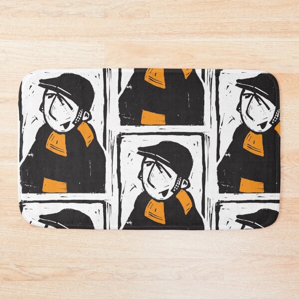 Item preview, Classic Football Fan Illustration | Retro Terrace Supporter | Black & Yellow Scarf - Lino designed and sold by GWARTGB.