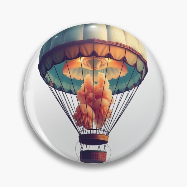 Item preview, A Hot-Air Balloon Made Of Jellyfish Retro 70S Trav designed and sold by QuirkThreadsCo.