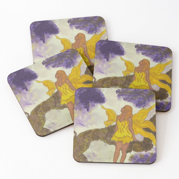 Item preview, Sunflower fairy in jacaranda tree designed and sold by Wren Faire Press Products.
