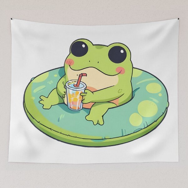 Item preview, Iced Lemonade Frog Summer Cozy Kawaii Design designed and sold by tommysworks.