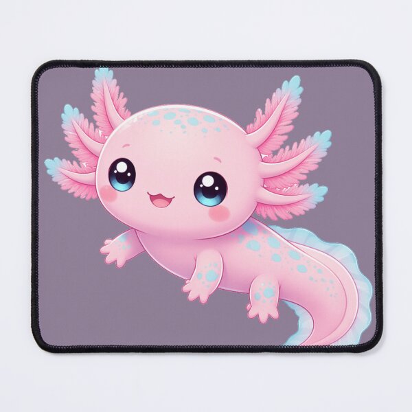 Item preview, Cute Pink Axolotl — Kawaii Chibi Sticker Art designed and sold by NUFADE.