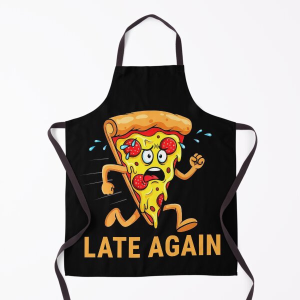 Item preview, Late Again Funny Pizza Running Retro Cartoon Graphic designed and sold by DigitalArtx-com.