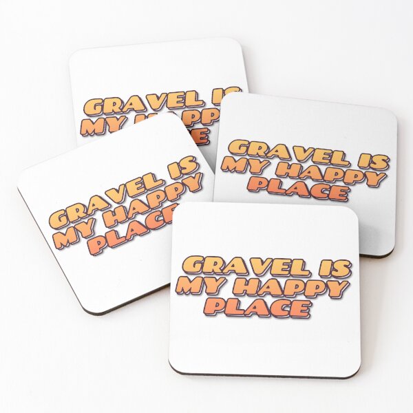 Artikelvorschau, „GRAVEL IS MY HAPPY PLACE“ Retro-Typografie-T-Shirt entworfen und verkauft von QuirkThreadsCo.