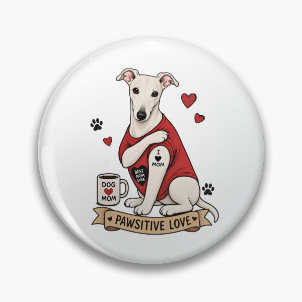 Item preview, Whippet Dog with Tattoo Illustration I Heart Mom designed and sold by Blok45.
