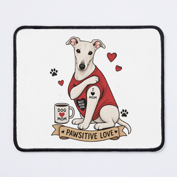 Item preview, Whippet Dog with Tattoo Illustration I Heart Mom designed and sold by Blok45.