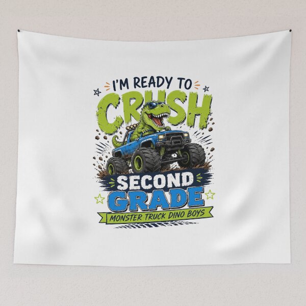 Item preview, I'm Ready to Crush Second Grade T-Shirt – Monster Truck Dino Boys Shirt, Back to School Kids Tee, Funny Shirt designed and sold by Artimax-Studio.