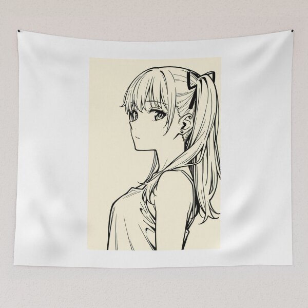 Item preview, Anime - Girl Ponytail Thoughtful Portrait designed and sold by AnimeShin.