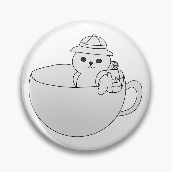 Item preview, Traveler Cat in a Teacup Adventure Illustration designed and sold by LeshanArt.