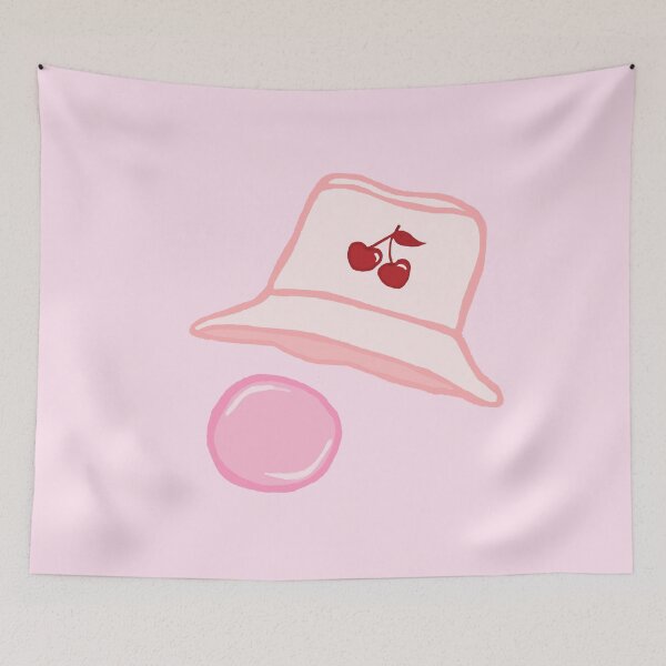 Item preview, Cartoon Baby Pink Coquette Cherry Bucket Hat with Bubblegum designed and sold by CamilasPrints.