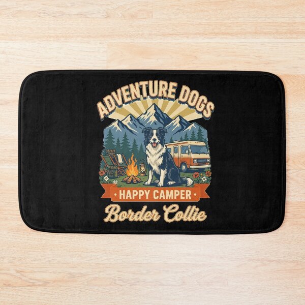 Item preview, Adventure Dogs – Happy Camper | Border Collie Vintage Camping designed and sold by No Excuses Supply.