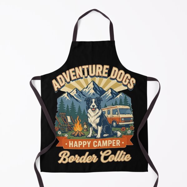 Item preview, Adventure Dogs – Happy Camper | Border Collie Vintage Camping designed and sold by No Excuses Supply.
