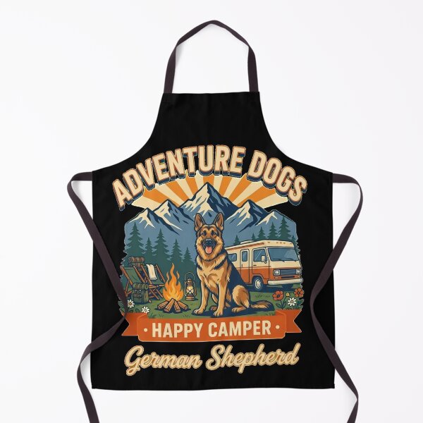 Item preview, Adventure Dogs – Happy Camper | German Sherperd Vintage Camping designed and sold by No Excuses Supply.
