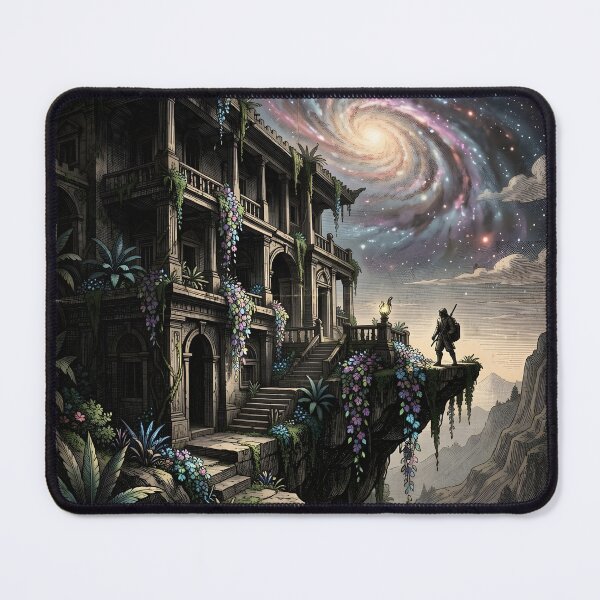 Item preview, Ancient Temple Adventurer – Mystical Floating Island Fantasy Art designed and sold by LittleBigGifts.