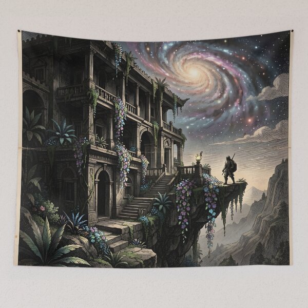 Item preview, Ancient Temple Adventurer – Mystical Floating Island Fantasy Art designed and sold by LittleBigGifts.