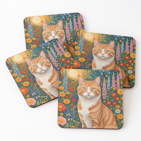 Item preview, Ginger Cat in a Klimt Flower Garden. designed and sold by Ponted.