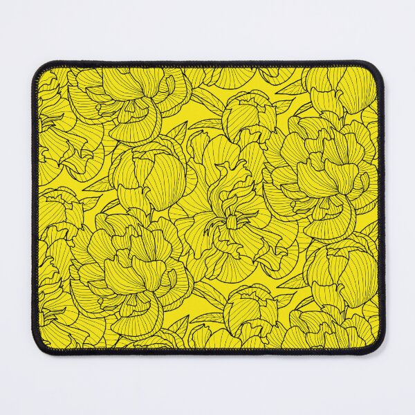 Item preview, peony bold yellow and black contour drawing designed and sold by kobyakov.
