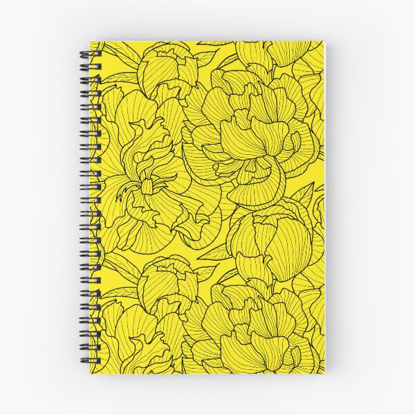 Item preview, peony bold yellow and black contour drawing designed and sold by kobyakov.