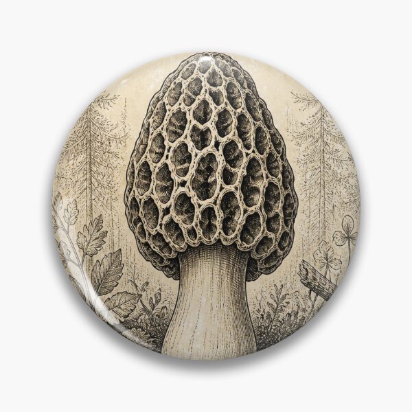 Item preview, Morel Mushroom Ivory Vintage Scientific Art designed and sold by SunnyDesign82.