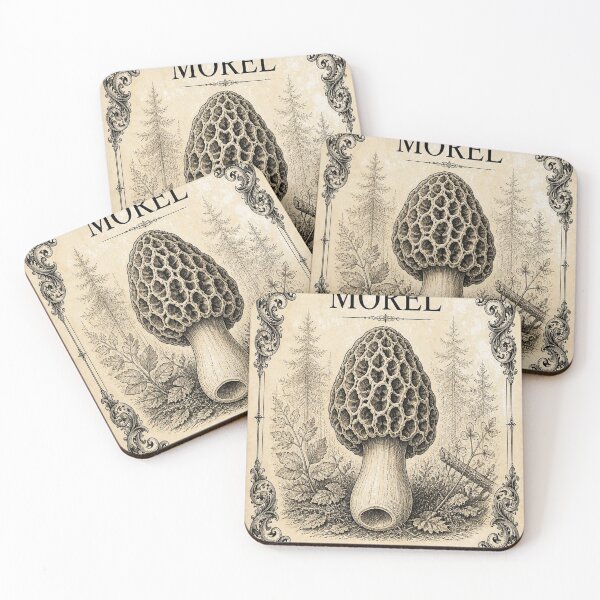 Item preview, Morel Mushroom Ivory Vintage Scientific Art designed and sold by SunnyDesign82.