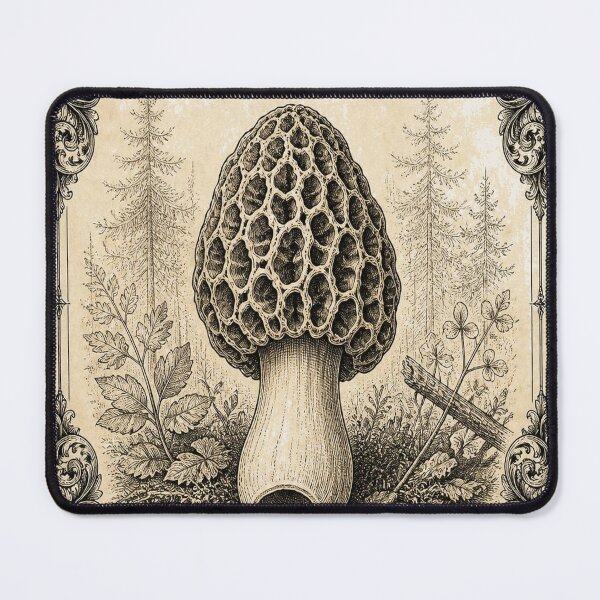 Item preview, Morel Mushroom Ivory Vintage Scientific Art designed and sold by SunnyDesign82.