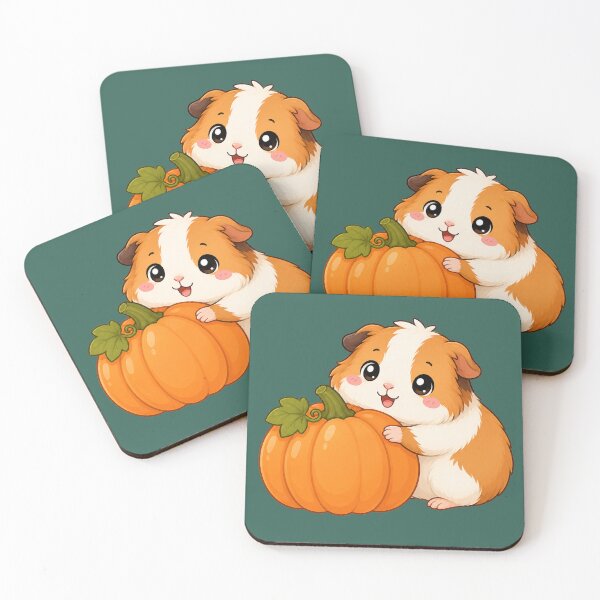 Item preview, Cute Guinea Pig Holding Pumpkin Kawaii Autumn Illustration designed and sold by Seculinator.