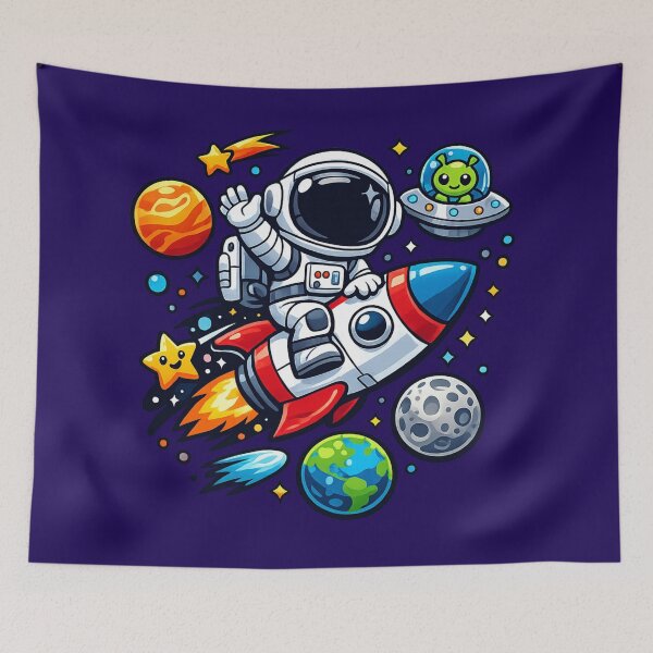 Item preview, Rocket Rider Astronaut Minimal Space Logo designed and sold by BROHLine Studio.