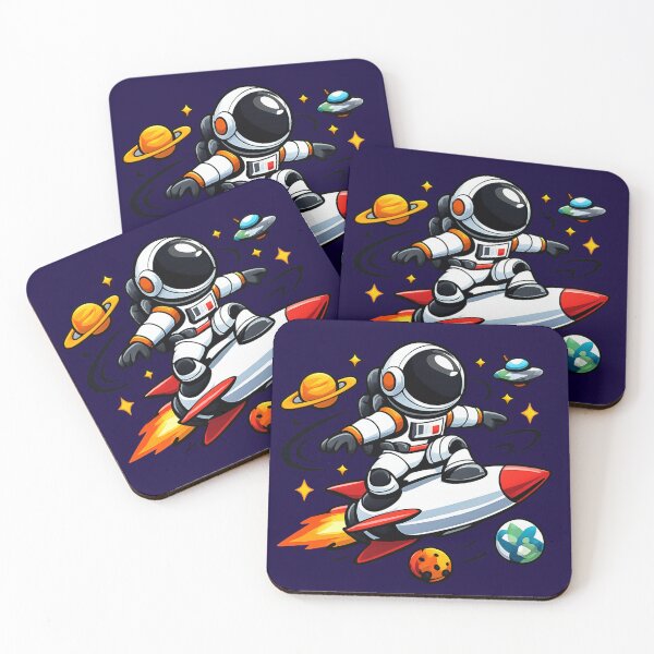 Item preview, Rocket Surfer Astronaut Minimal Space Logo designed and sold by BROHLine Studio.