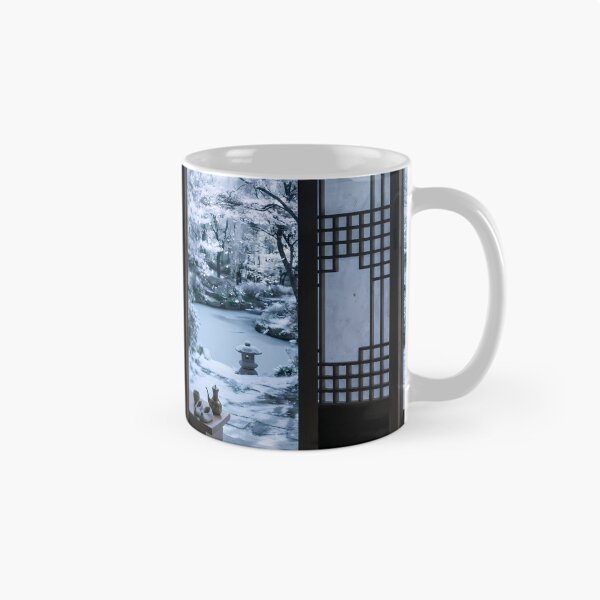 Item preview, Serene Winter Hanok Garden View with Soft Snow designed and sold by SOOstudio73.