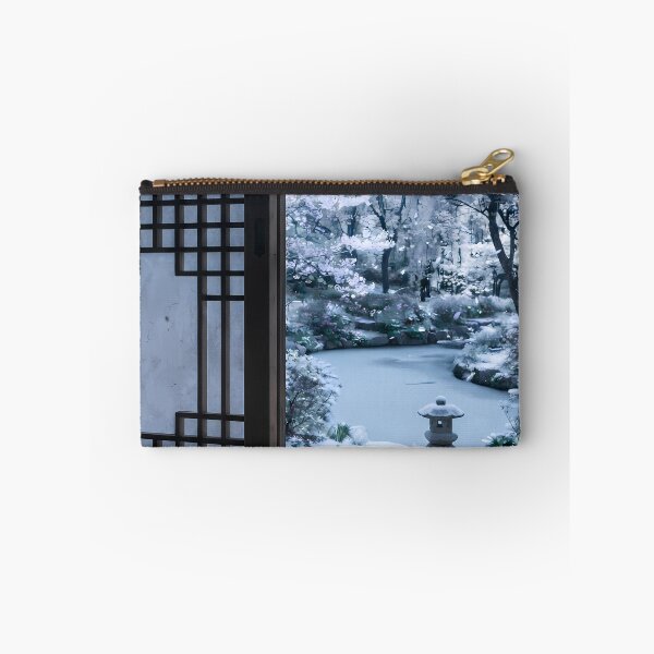 Item preview, Serene Winter Hanok Garden View with Soft Snow designed and sold by SOOstudio73.