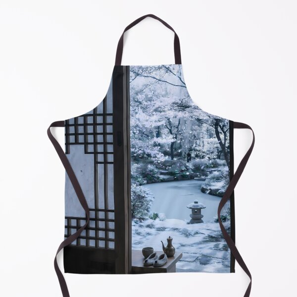 Item preview, Serene Winter Hanok Garden View with Soft Snow designed and sold by SOOstudio73.