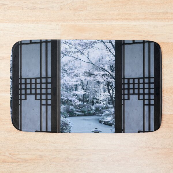 Item preview, Serene Winter Hanok Garden View with Soft Snow designed and sold by SOOstudio73.