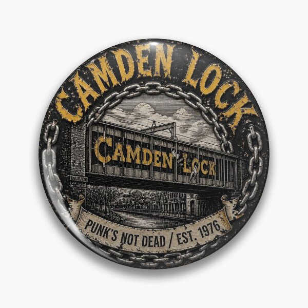 Item preview, Camden Lock Punk Heritage Badge – Est. 1976 Vintage Rust Sign Design designed and sold by RetroPaul63.
