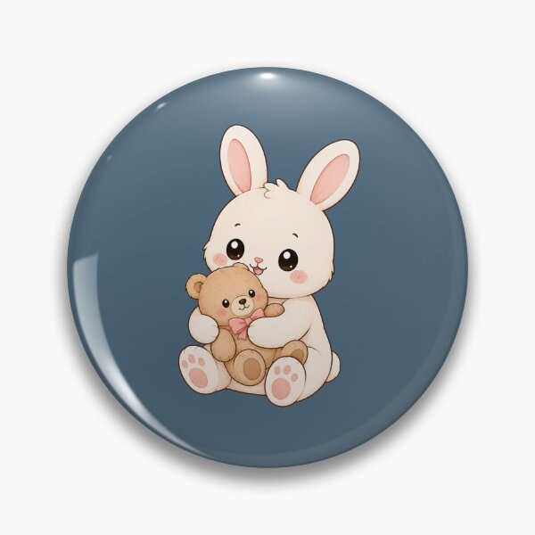 Item preview, Cute Bunny Hugging Teddy Bear Kawaii Cozy Illustration designed and sold by Seculinator.