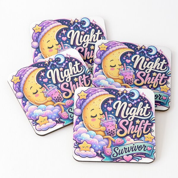 Item preview, Night Shift Survivor Cute Moon Bubble Tea Kawaii designed and sold by NarpLTD.