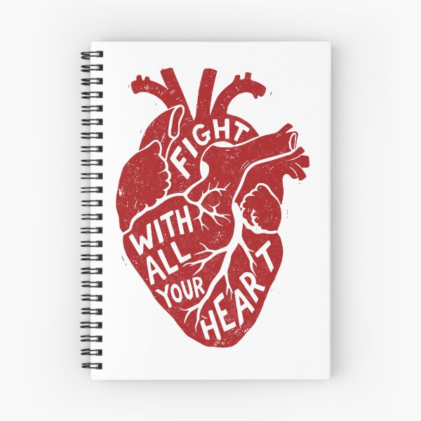 Item preview, Fight with All Your Heart - Linocut Heart designed and sold by Riot-And-Hope.