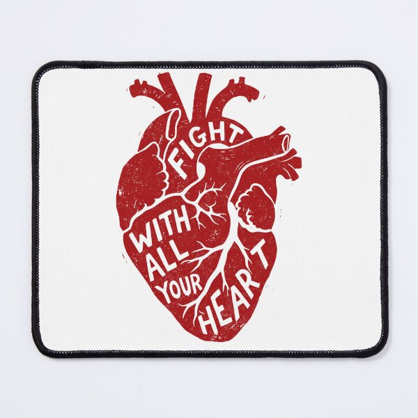 Item preview, Fight with All Your Heart - Linocut Heart designed and sold by Riot-And-Hope.