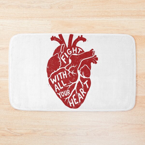 Item preview, Fight with All Your Heart - Linocut Heart designed and sold by Riot-And-Hope.