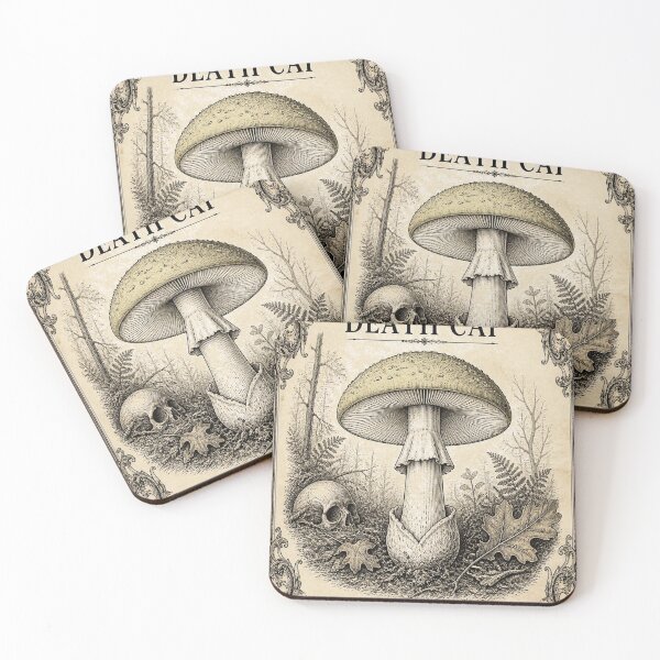 Aperçu de l'œuvre Death Cap Mushroom Funny Ivory Vintage Art créée et vendue par SunnyDesign82.